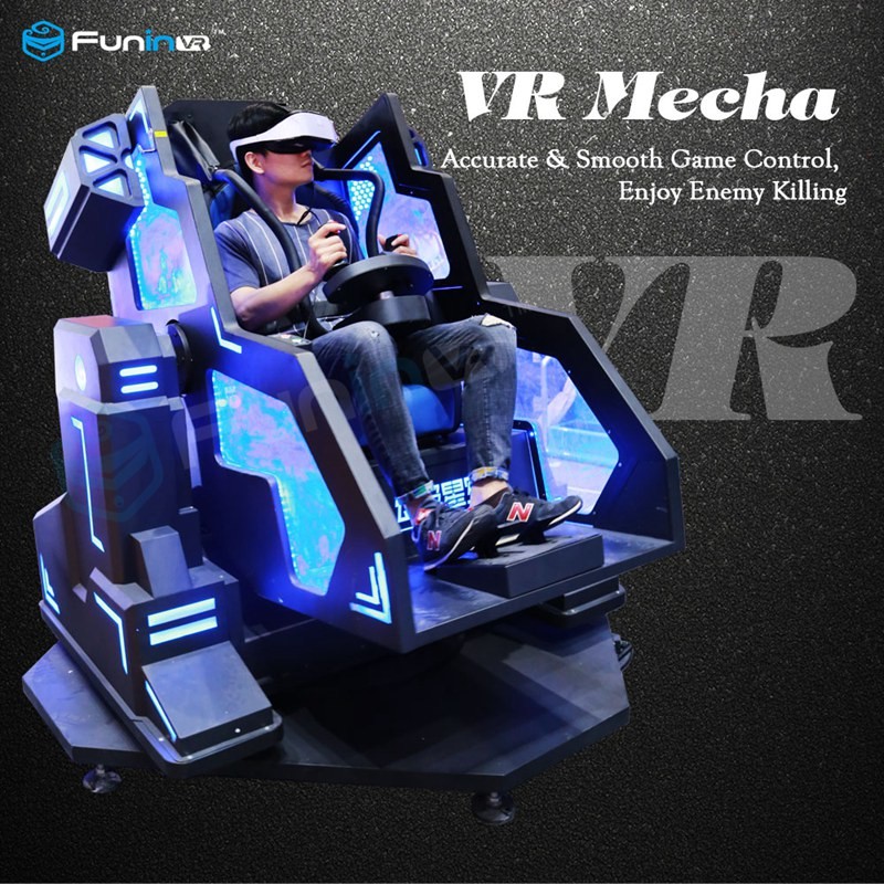 Controle Mecha real do manche que sente o simulador da realidade 9D virtual no parque de jogo