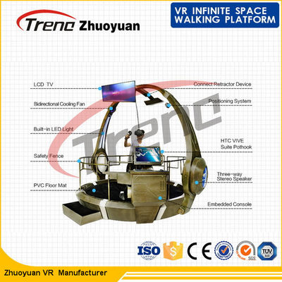 Simulador dinâmico do mundo virtual do caminhante do parque temático preto com efeitos dinâmicos