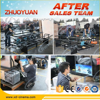 Cinema 5D móvel do sistema hidráulico com o console do jogo da realidade virtual