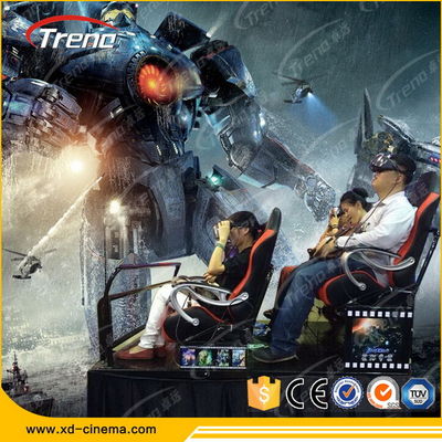 Cinema móvel virtual preto da realidade 5D, teatro 5D movente com assentos hidráulicos dinâmicos