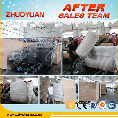 Arma do parque de diversões que dispara no equipamento do cinema 7D com plataforma elétrica de 6 DOF