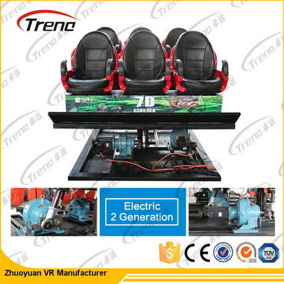 Cinema hidráulico/eletrônico do simulador de passeio 7d do movimento do sistema 7d com a cadeira do movimento 4d