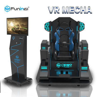 O preto dos únicos jogadores VR Mecha do simulador do parque temático 9D VR com diodo emissor de luz ilumina-se