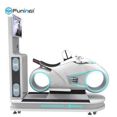 Motocicleta para múltiplos jogadores 700KW de competência da condução de carro Vr do simulador branco da realidade virtual da cor 9D