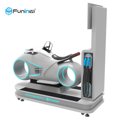 Motocicleta para múltiplos jogadores 700KW de competência da condução de carro Vr do simulador branco da realidade virtual da cor 9D