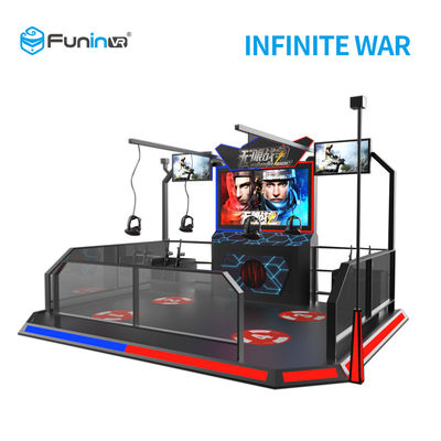 Simulador da realidade virtual de opinião do vídeo 360 que levanta-se a guerra infinita